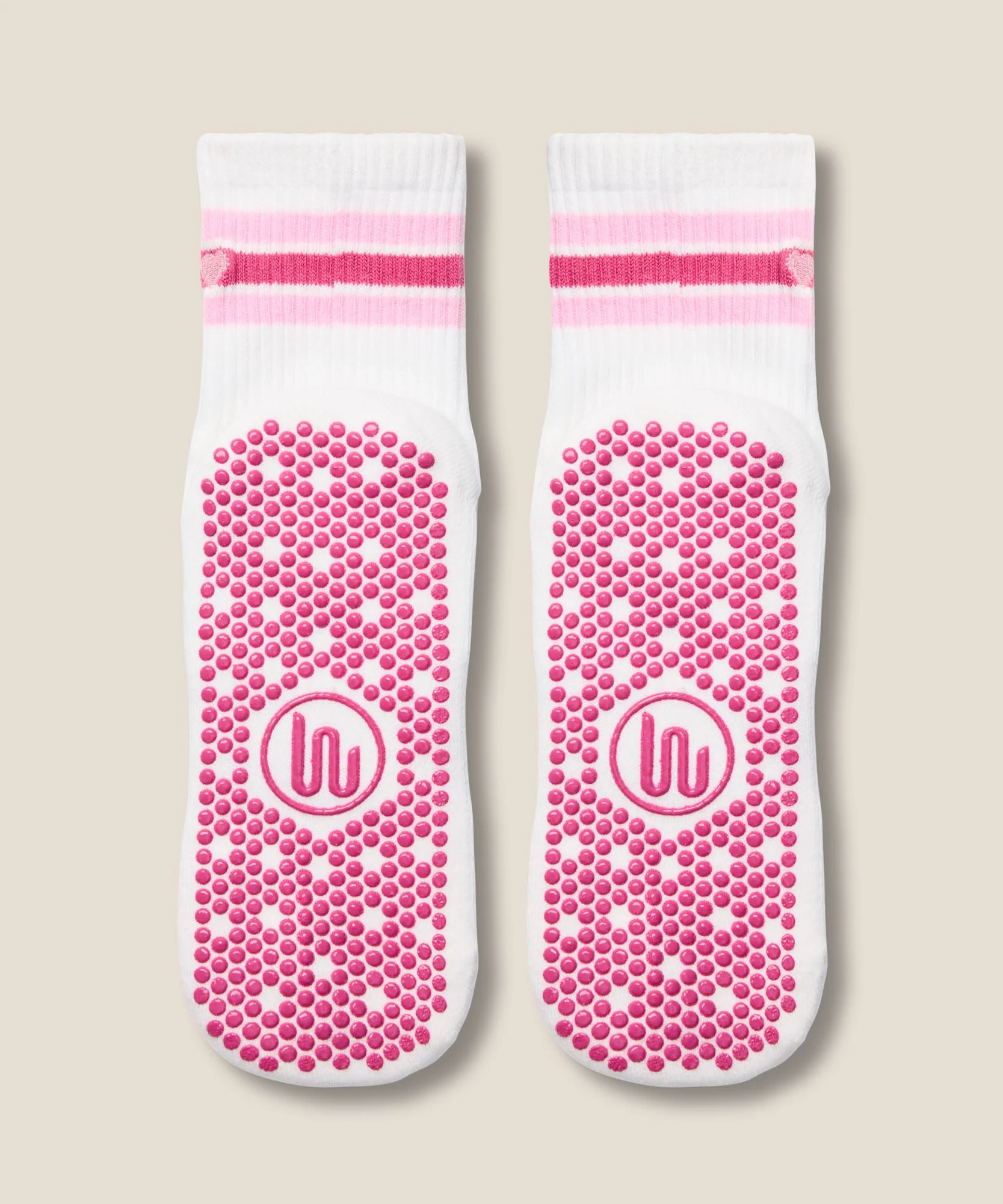Crew Grip Socks - Mini-Heart Stripe Ivory - Image 5