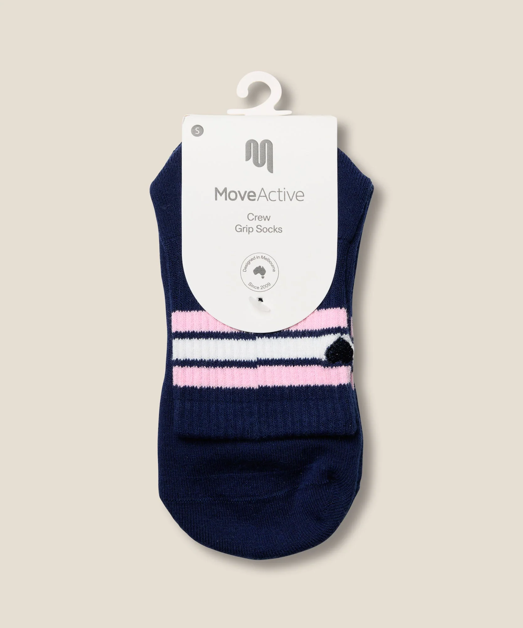 Crew Grip Socks - Mini-Heart Stripe Navy - Image 6