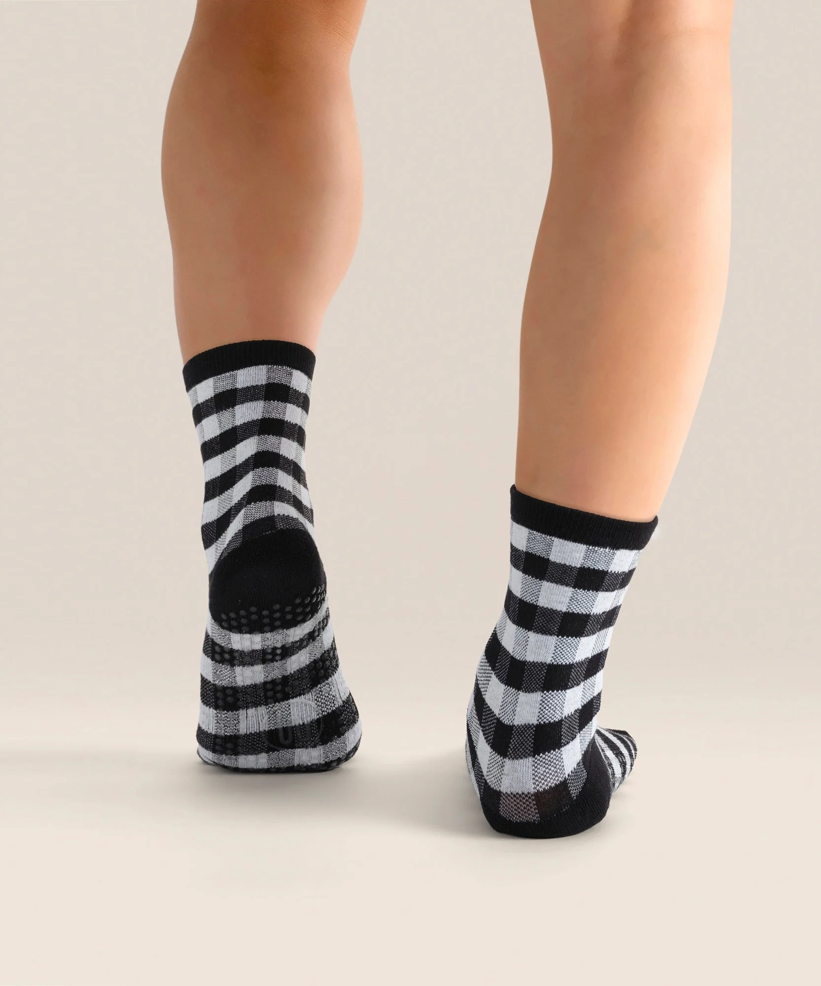 Crew Grip Socks - Monochrome Gingham - Image 2
