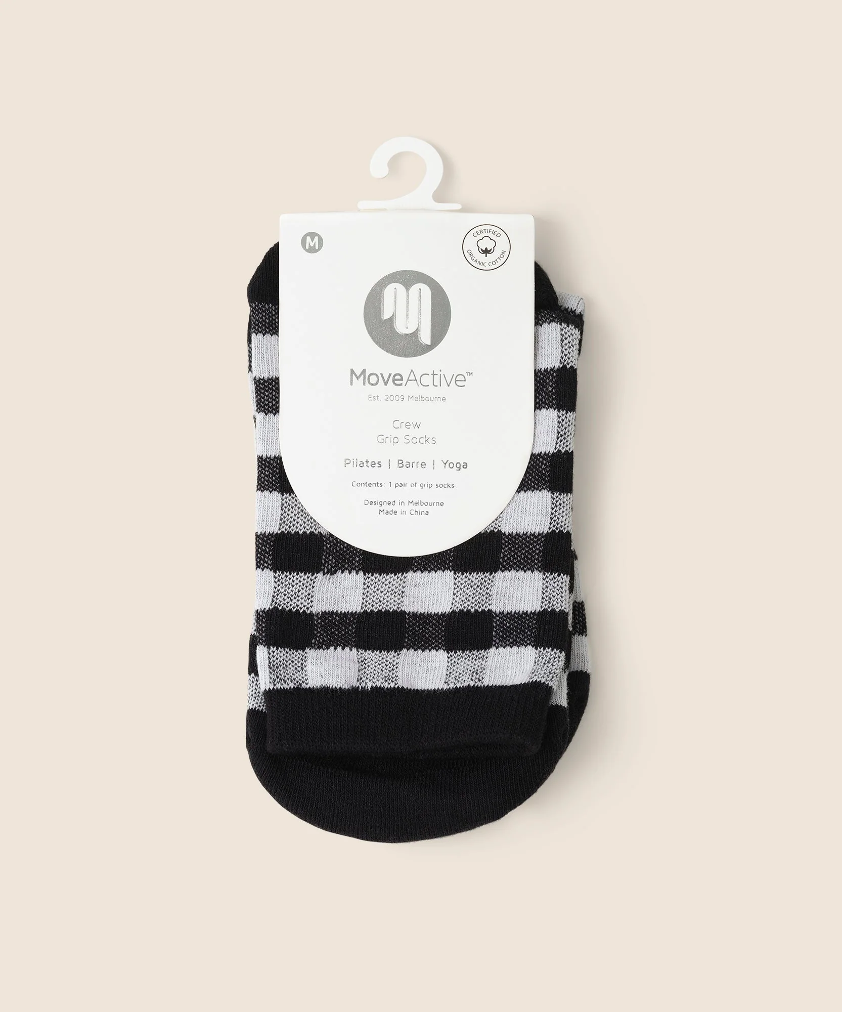 Crew Grip Socks - Monochrome Gingham - Image 5