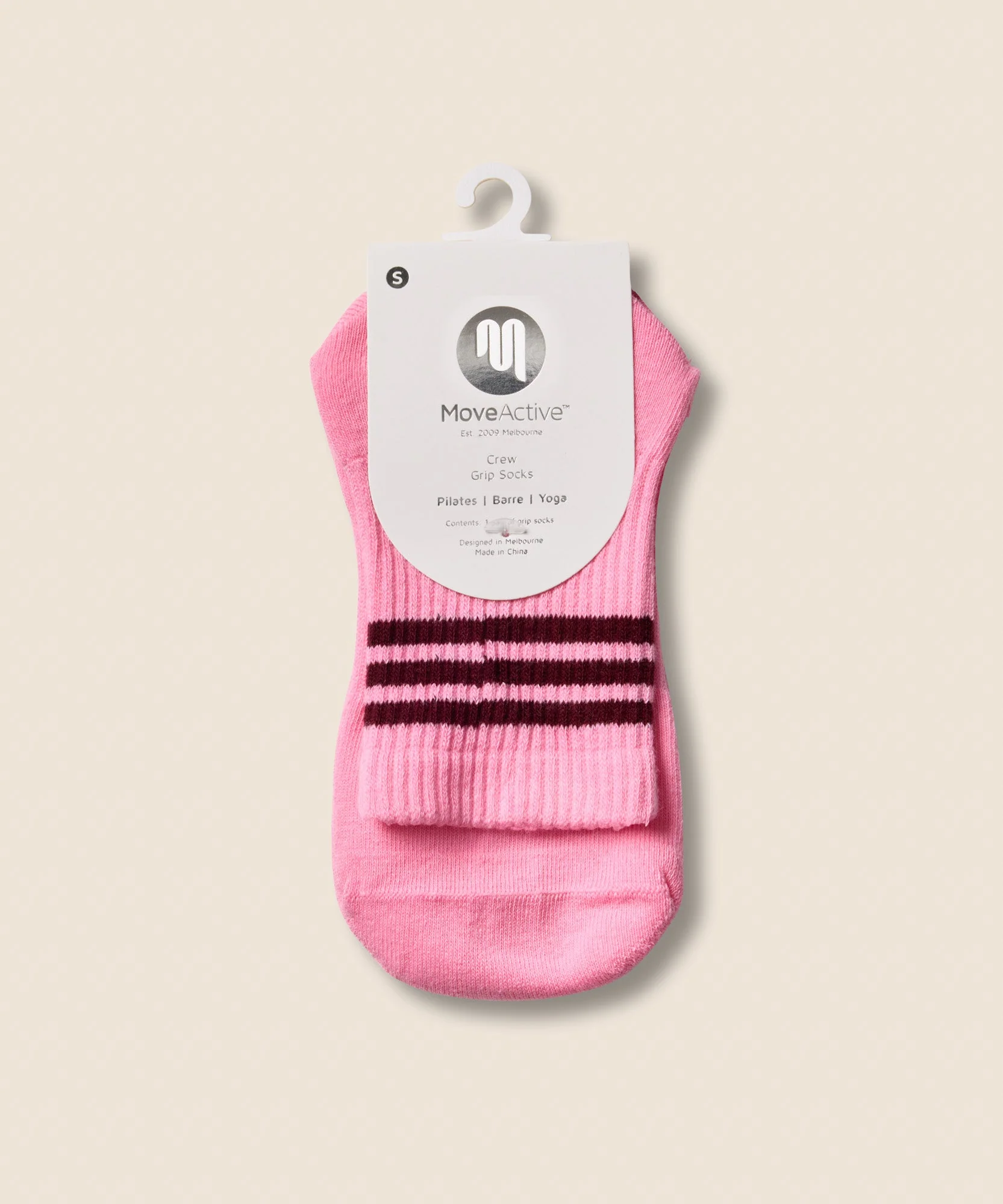 Crew Non Slip Grip Socks - Pink Paloma - Image 5