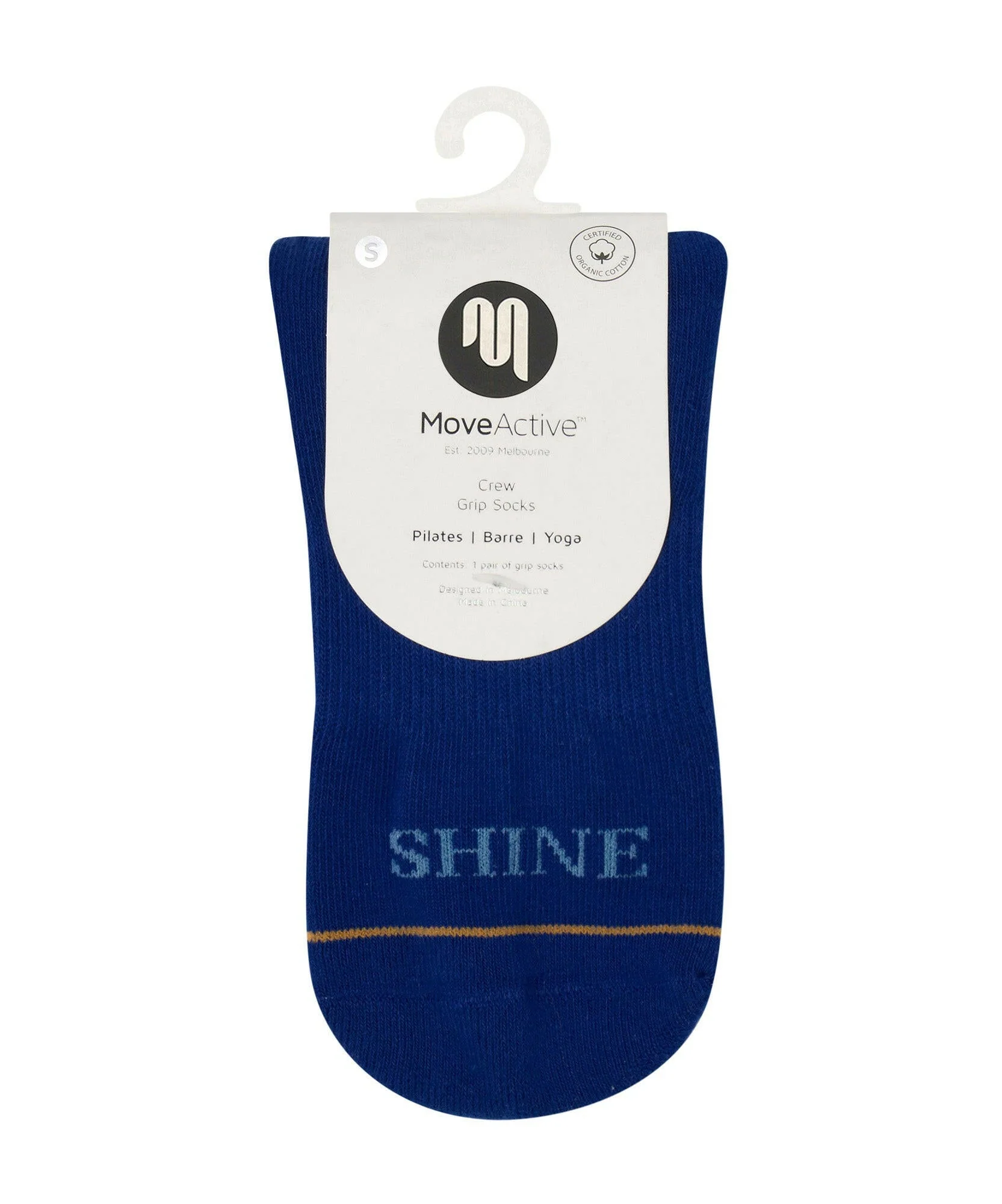 Crew Non Slip Grip Socks - Cobalt Rise & Shine - Image 4