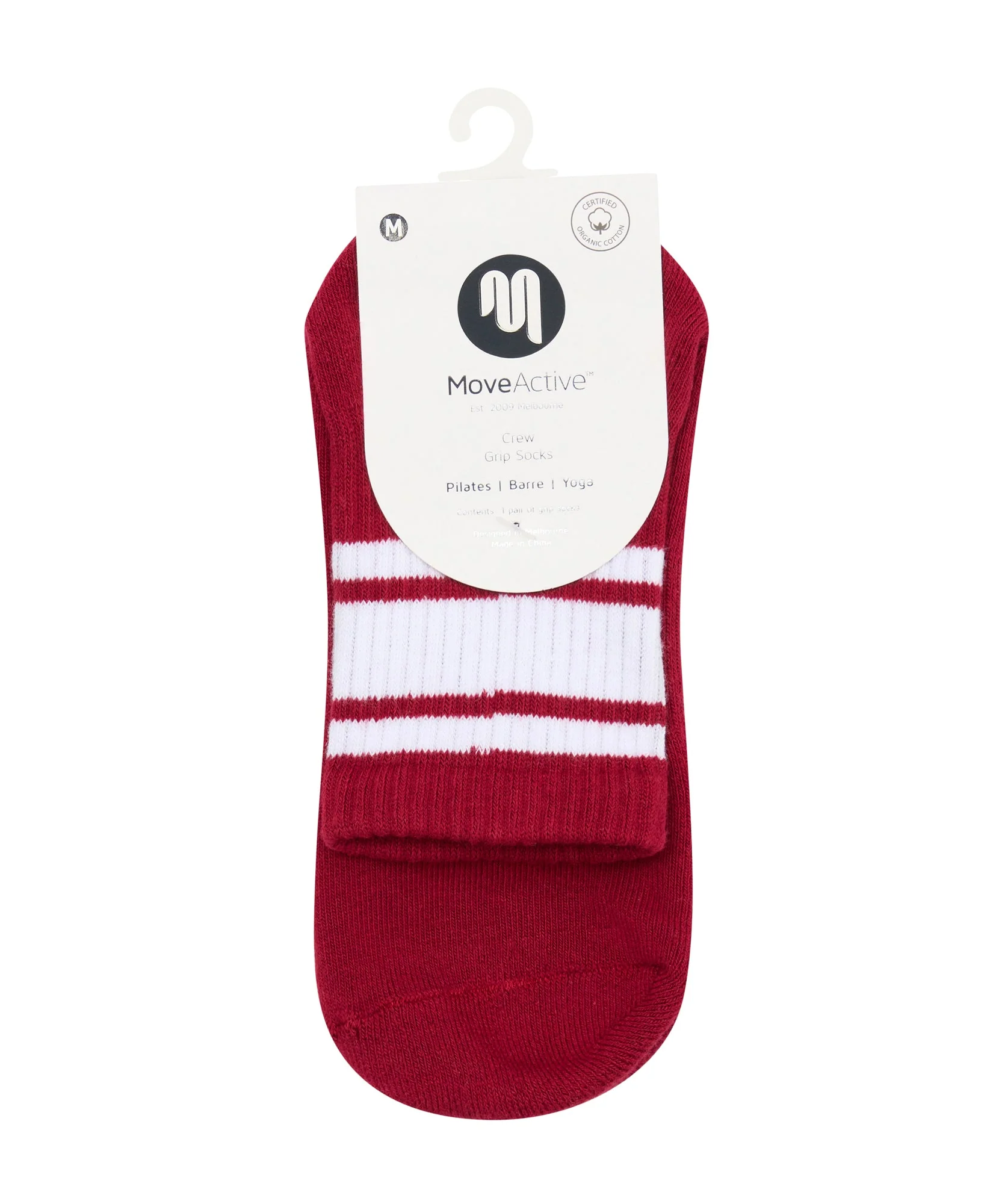 Crew Grip Socks - Ruby Stripe - Image 5