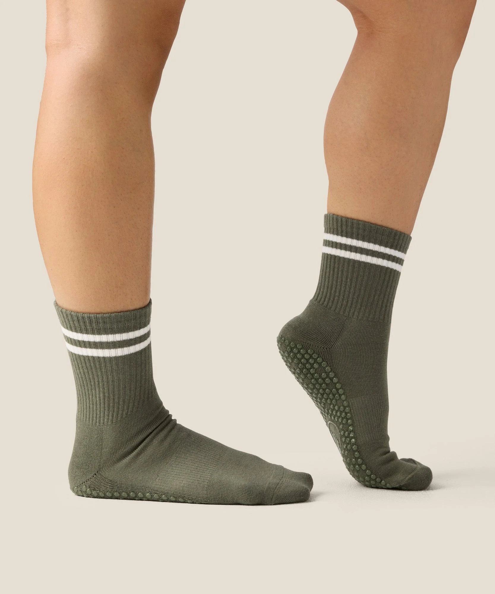 Crew Grip Socks - Sporty Stripe Khaki - Image 3