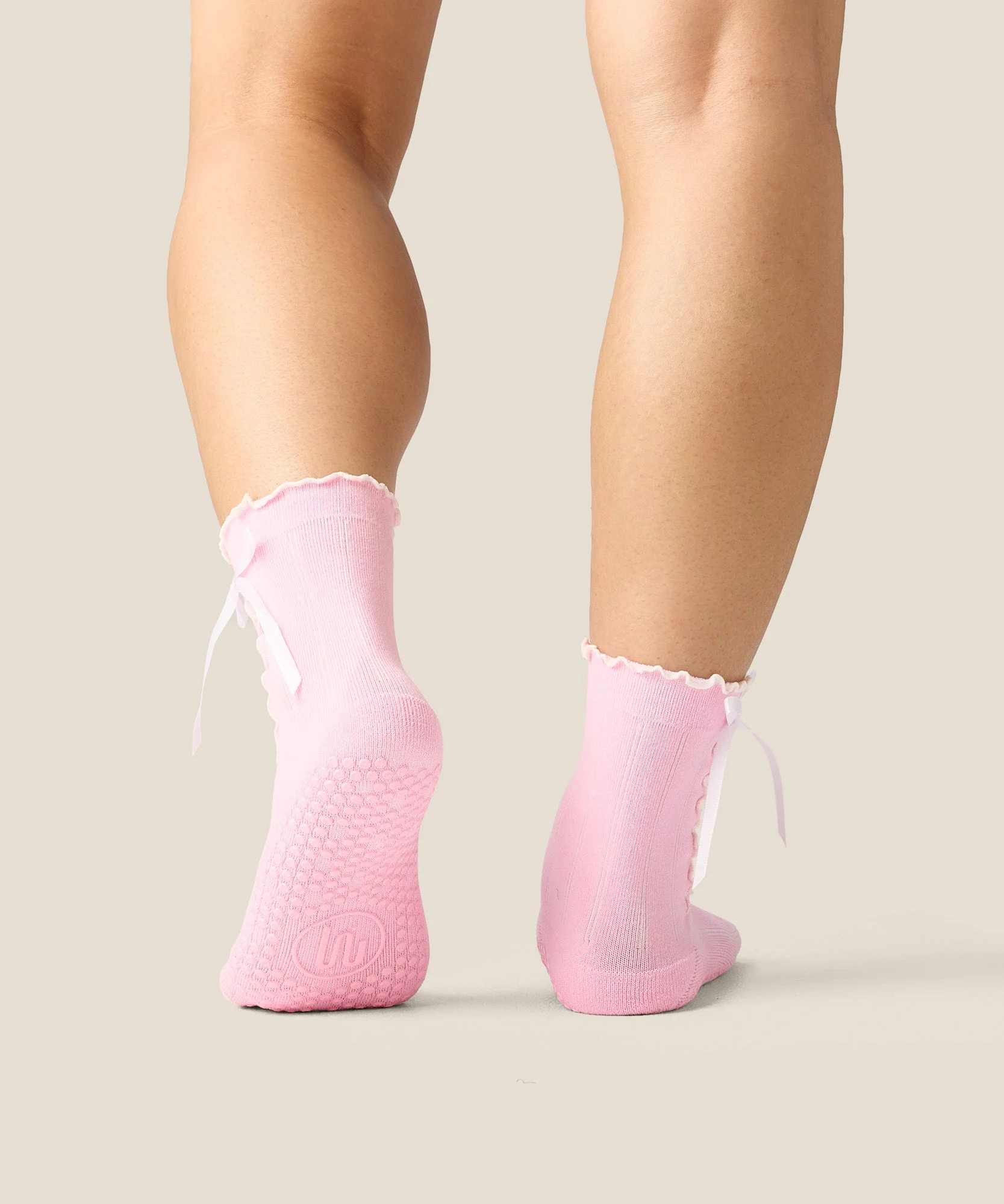 Crew Grip Socks - Sweet Bow Pink - Image 2