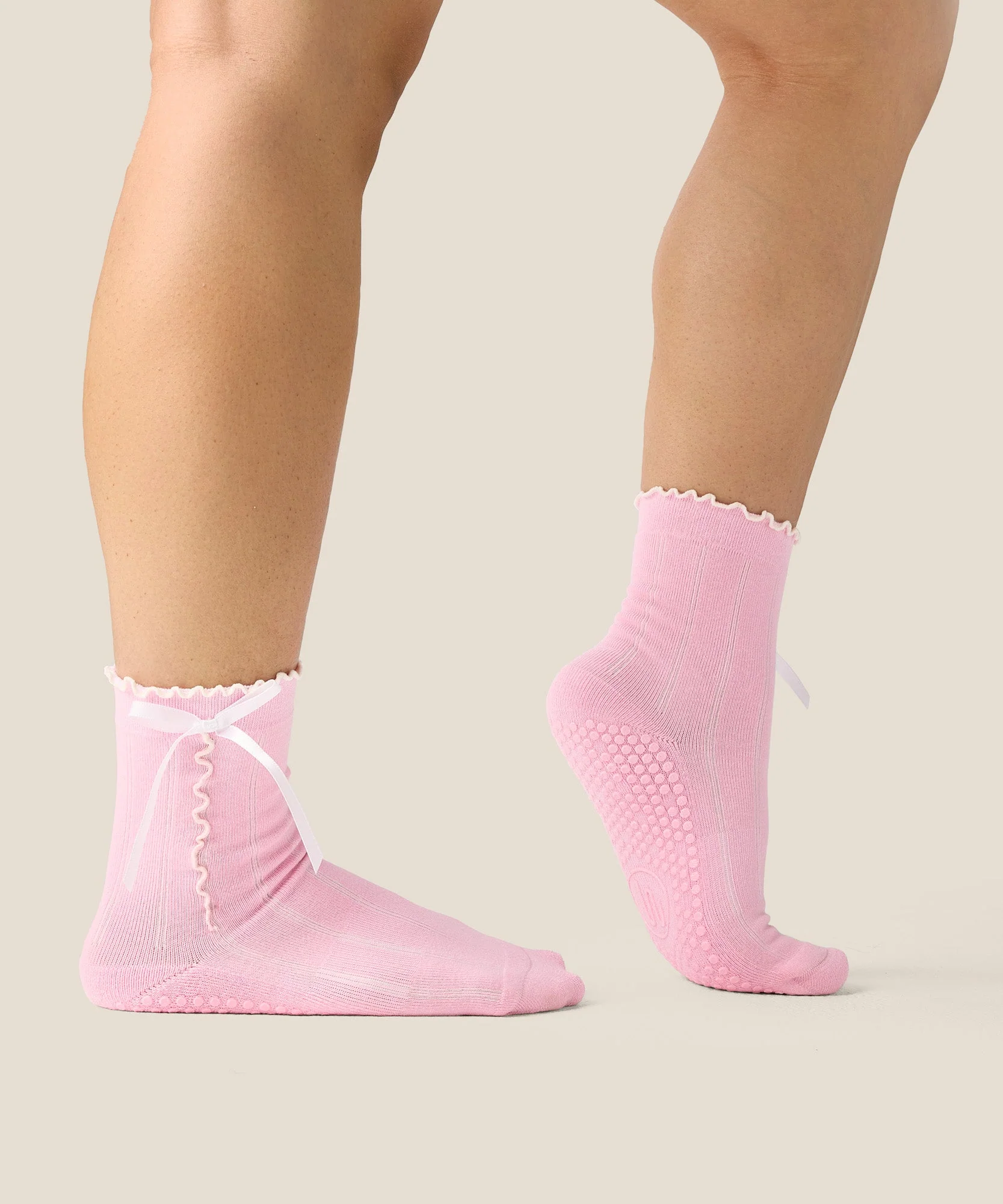 Crew Grip Socks - Sweet Bow Pink - Image 3