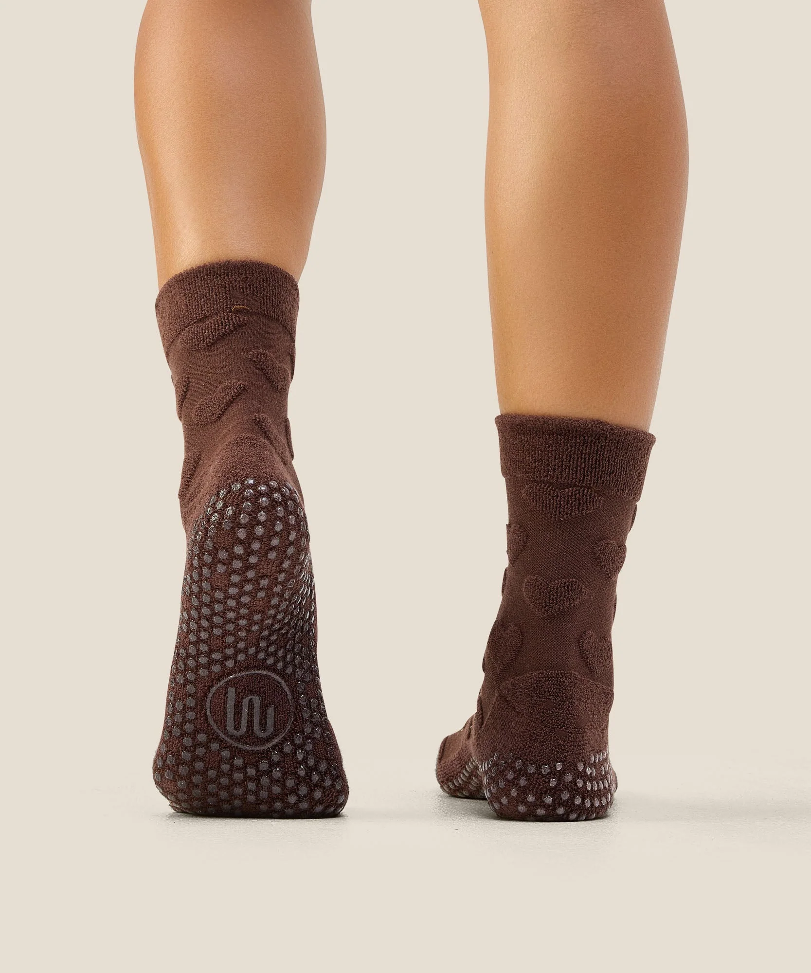 Crew Grip Socks - Terry Heart Espresso - Image 2