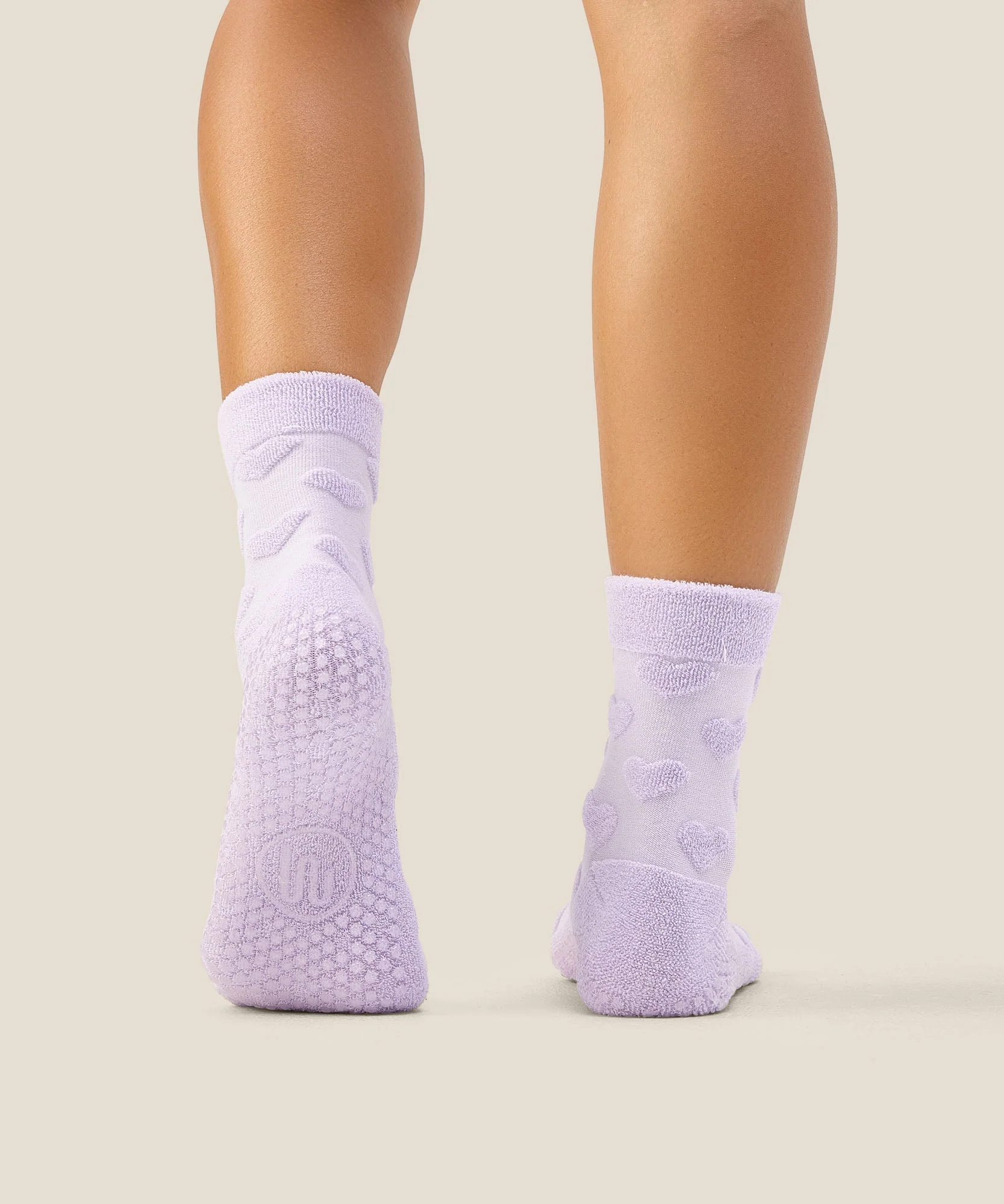 Crew Grip Socks - Terry Heart Lilac - Image 2