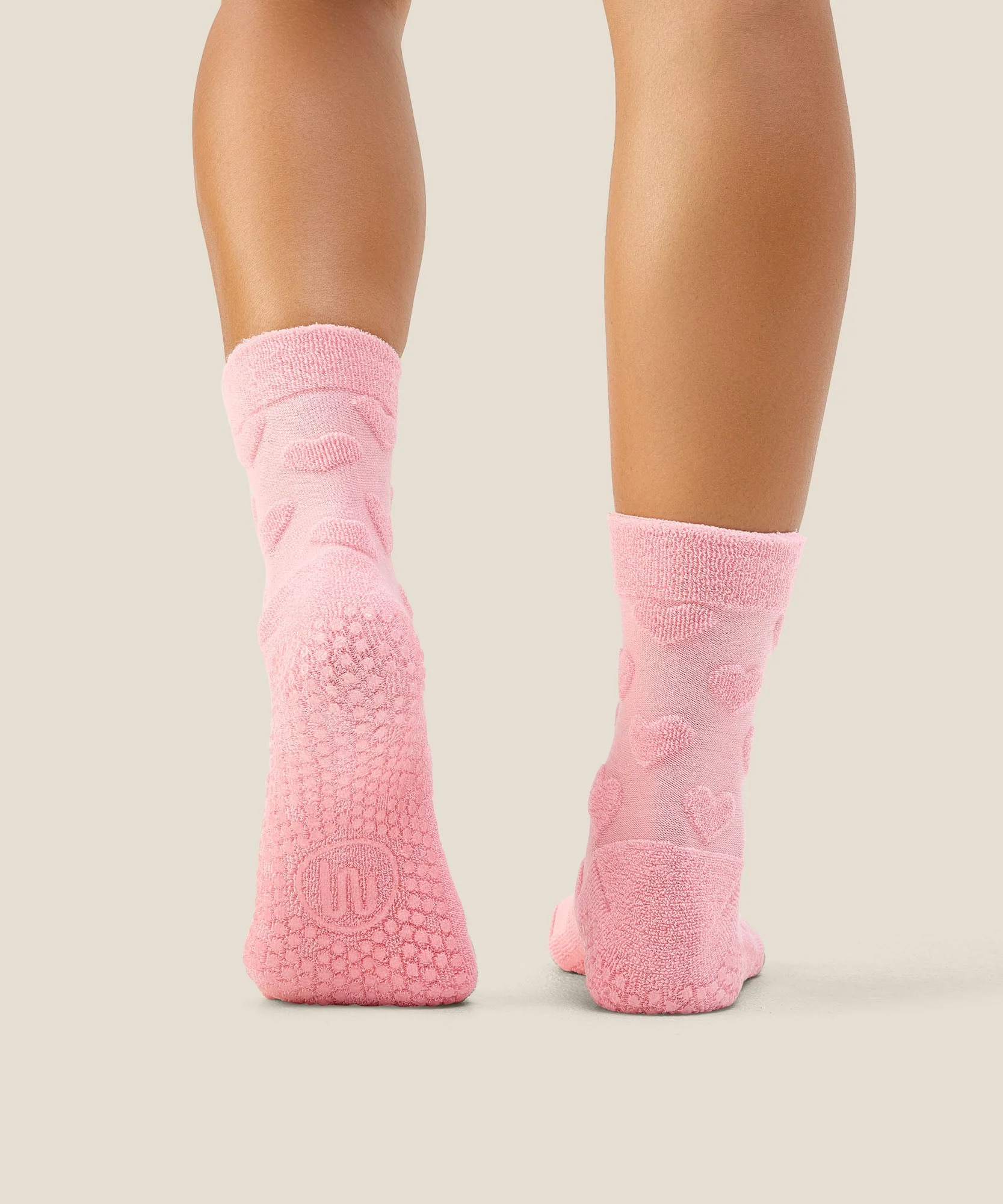 Crew Grip Socks - Terry Heart Pink - Image 2