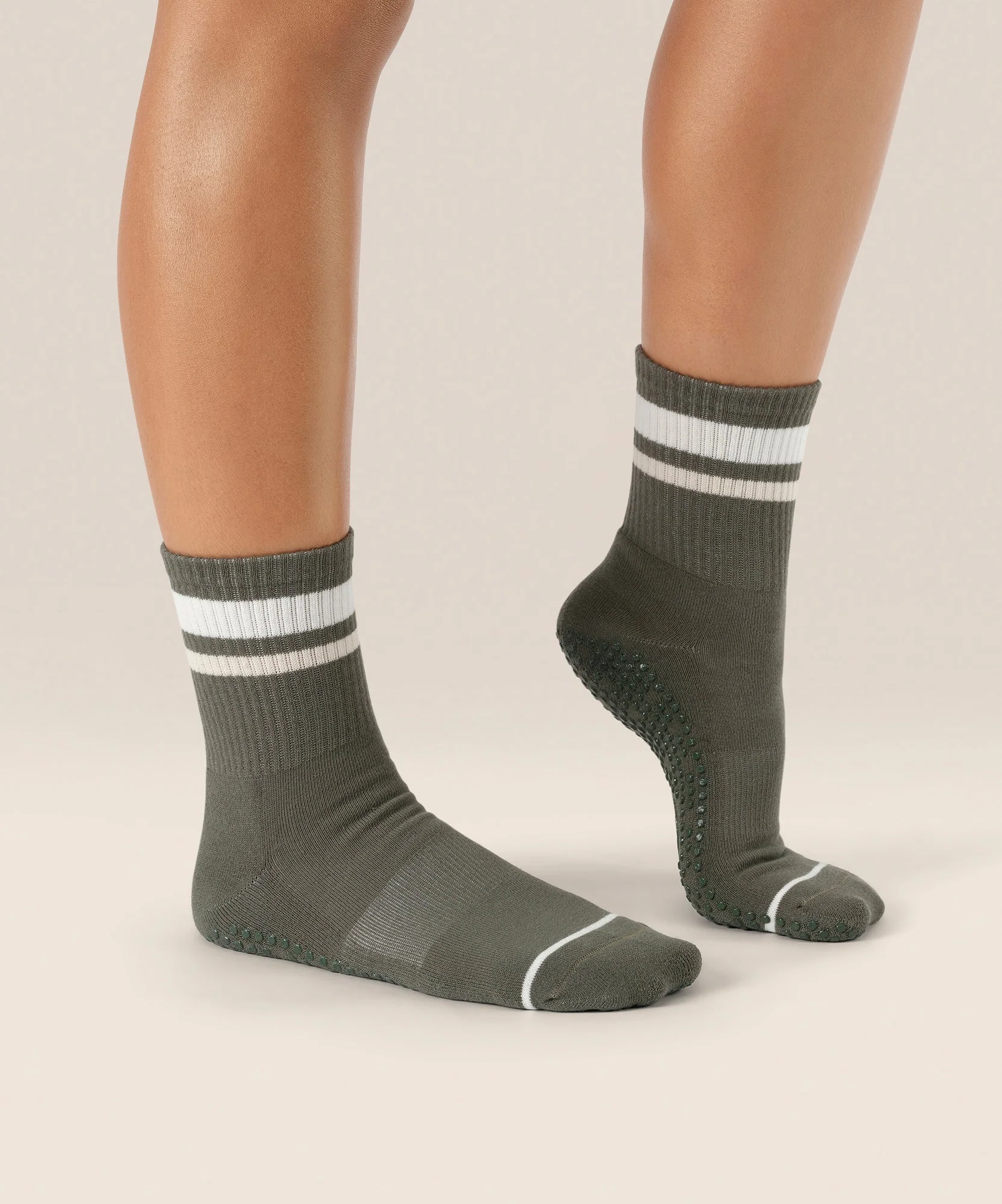 Crew Grip Socks - Varsity Stripe Khaki - Image 3