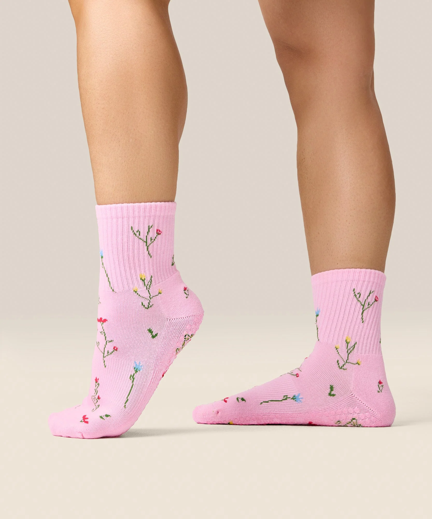 Crew Grip Socks - Wildflower Pink