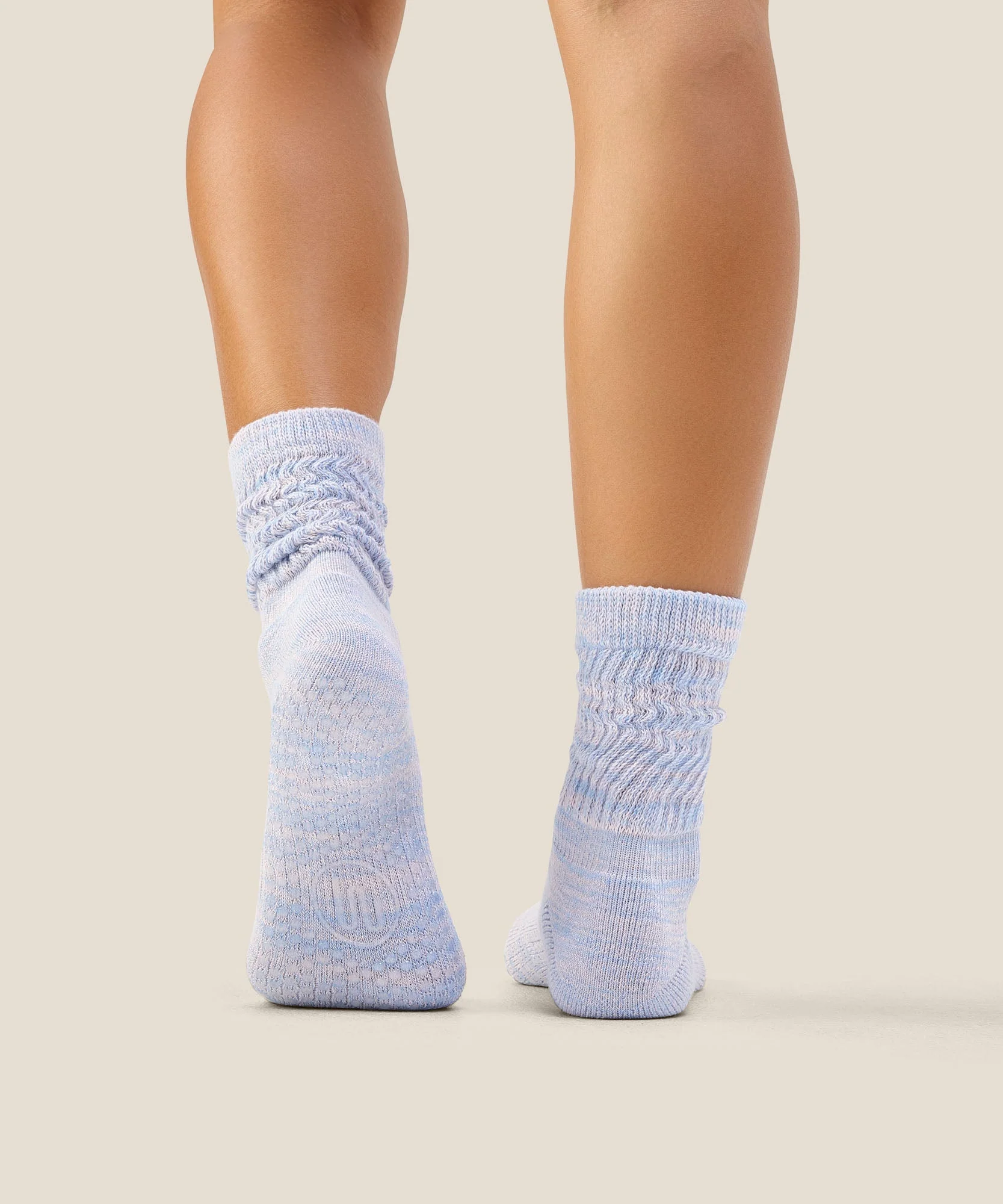 Scrunch Grip Socks - Blue Pink Marle - Image 3
