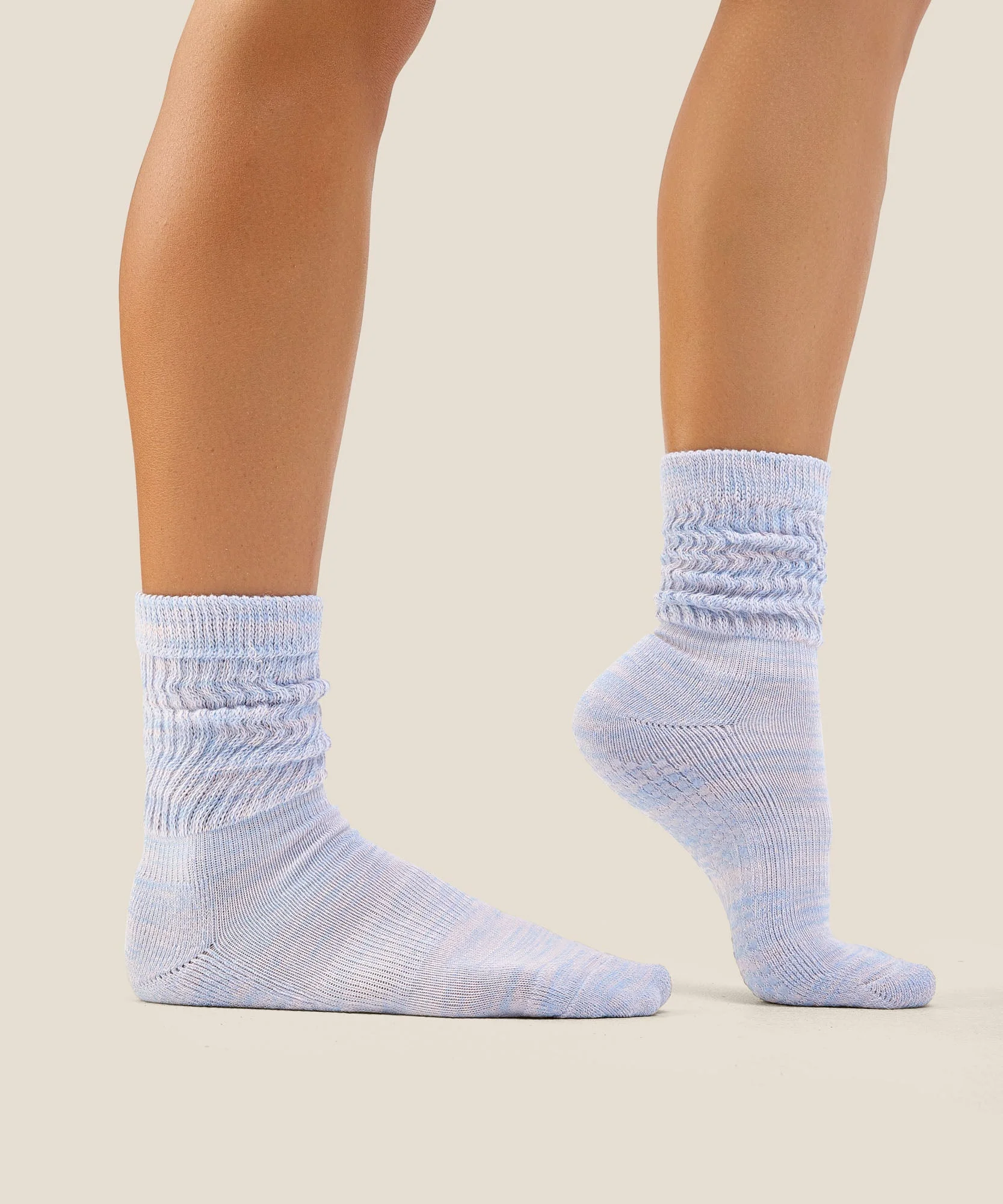Scrunch Grip Socks - Blue Pink Marle - Image 4